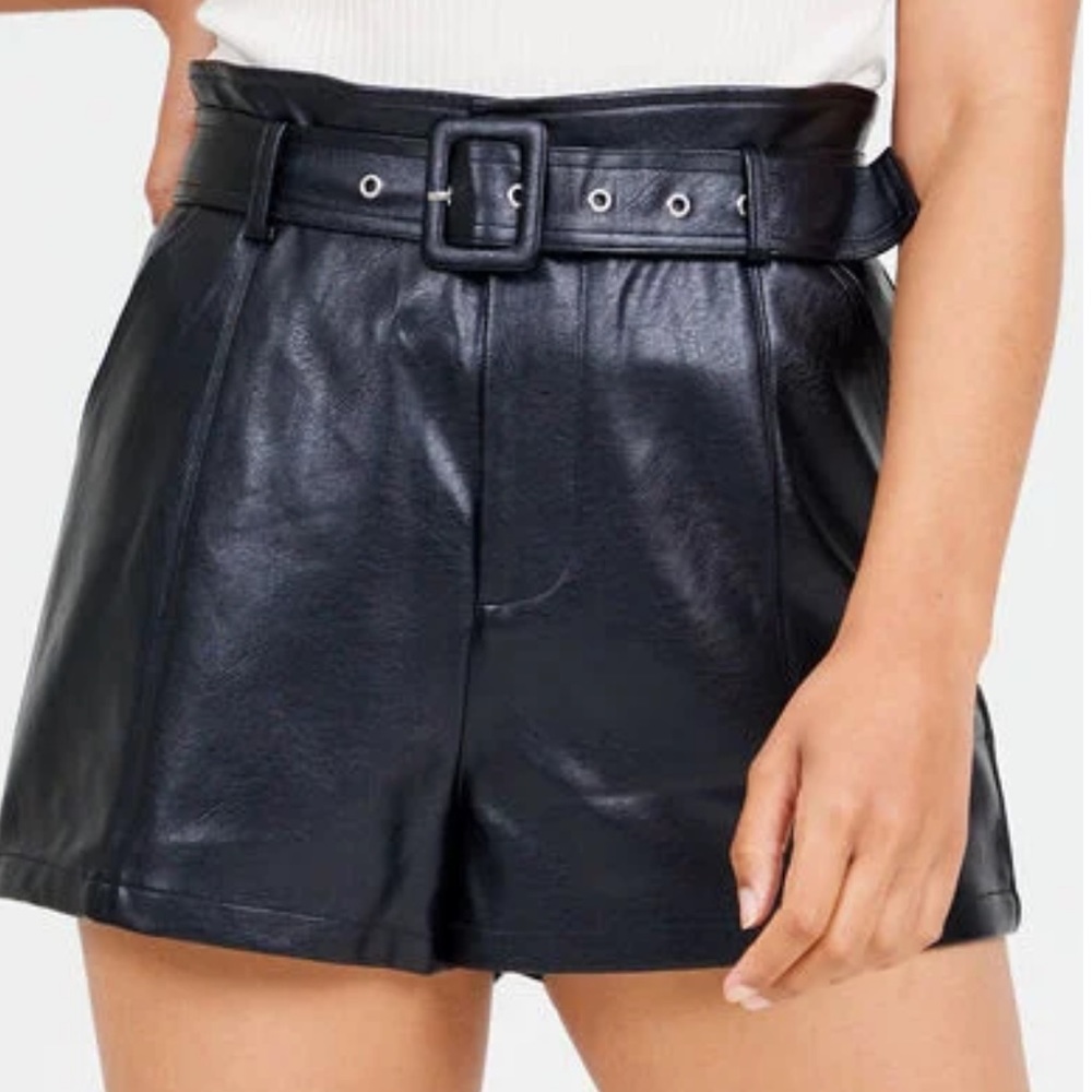 Leather shorts